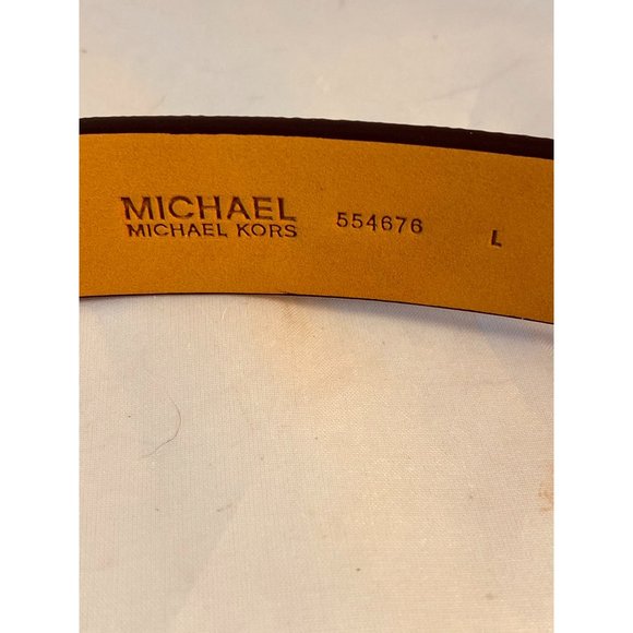 NWOT MICHAEL KORS Women’s MK Signature Brown Belt Sz L main image 4